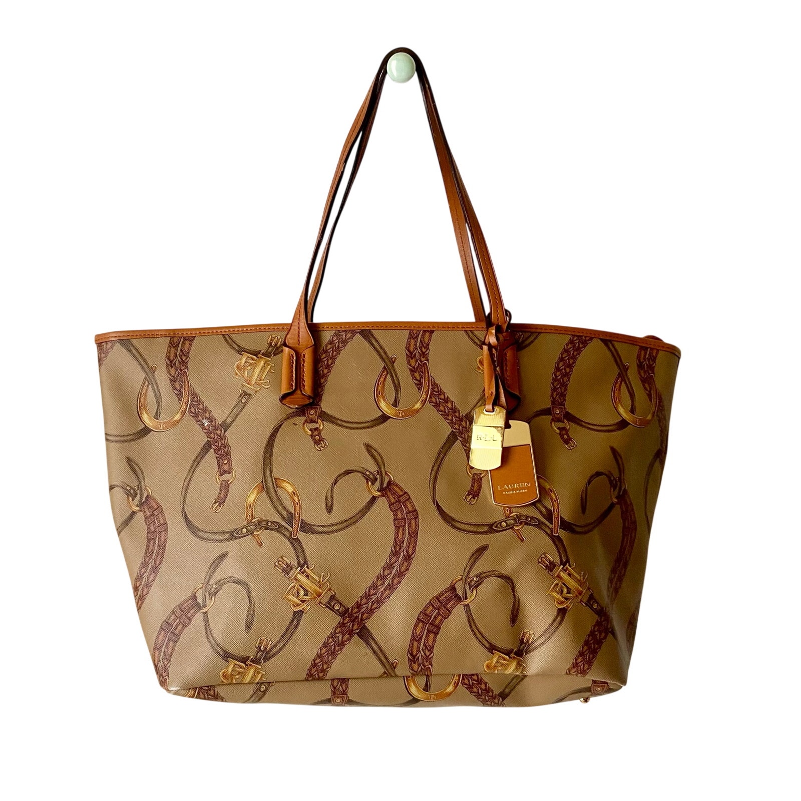 Ralph Lauren Leather Monogram Bag